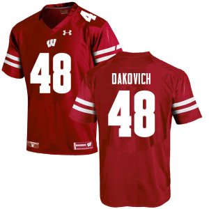 Men's Wisconsin Badgers NCAA #48 Cole Dakovich Red Authentic Under Armour Stitched College Football Jersey RT31I41HB